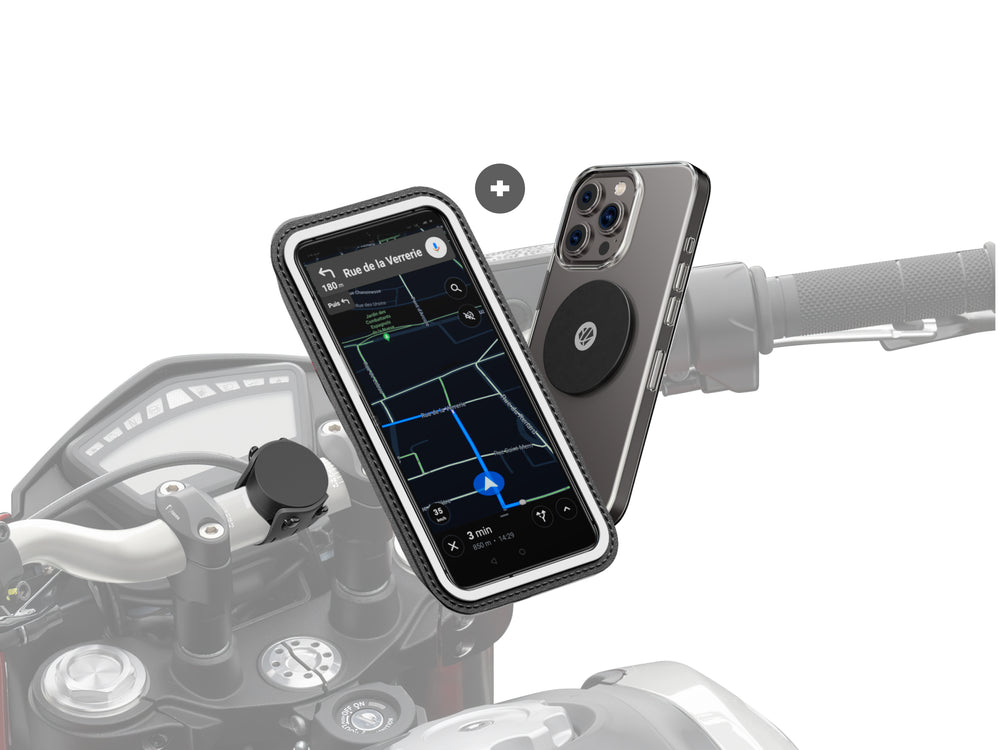 Motorcycle phone mount (sleeve and steel plate)