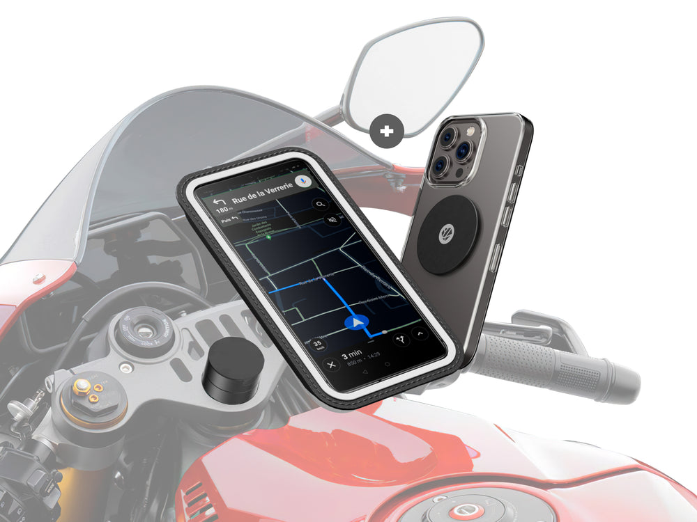 Half-handlebar phone mount (sleeve and metal plate)