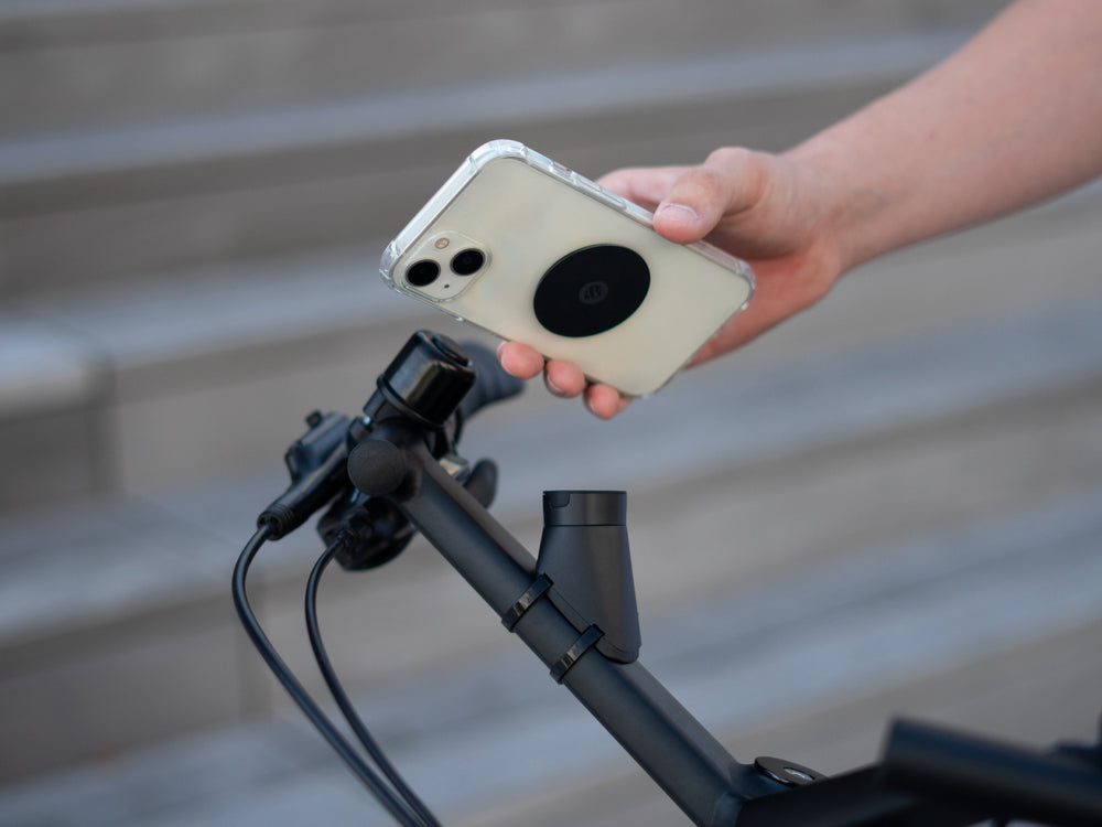 Phone mount for moustache bike (with steel plate)