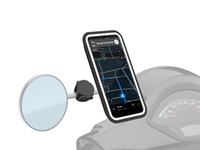 Support téléphone rétroviseur Shapeheart - vue principale. Image présentant le support magnétique Shapeheart conçu pour une fixation pratique et sécurisée sur les rétroviseurs de scooter.