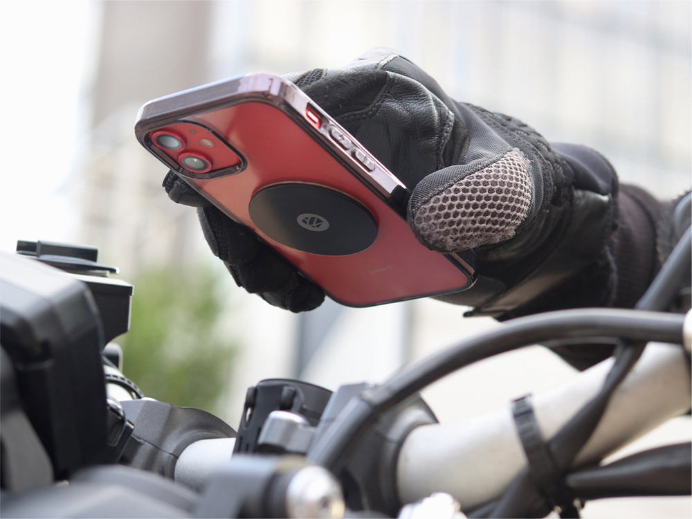 Motorcycle phone mount (sleeve and steel plate)