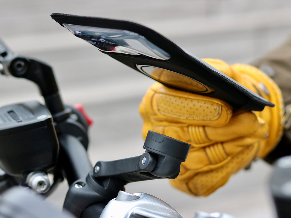 Support de téléphone avec pochette magnétique Shapeheart pour guidon de moto PRO BOOST, compatible avec les guidons de 22 à 32mm de diamètre